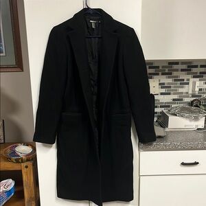 DKNY Black Wool Coat